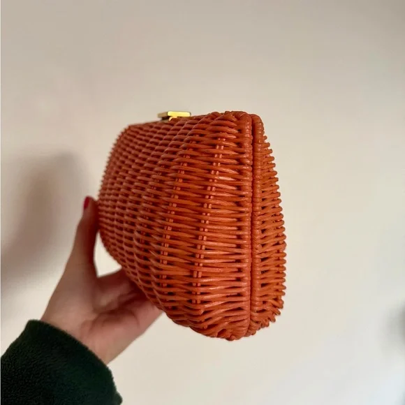 Aerin Vibrant Orange Woven Clutch - Picture 2 of 6